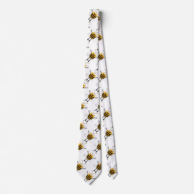 Cartoon Bee Pattern Tie (Front)
