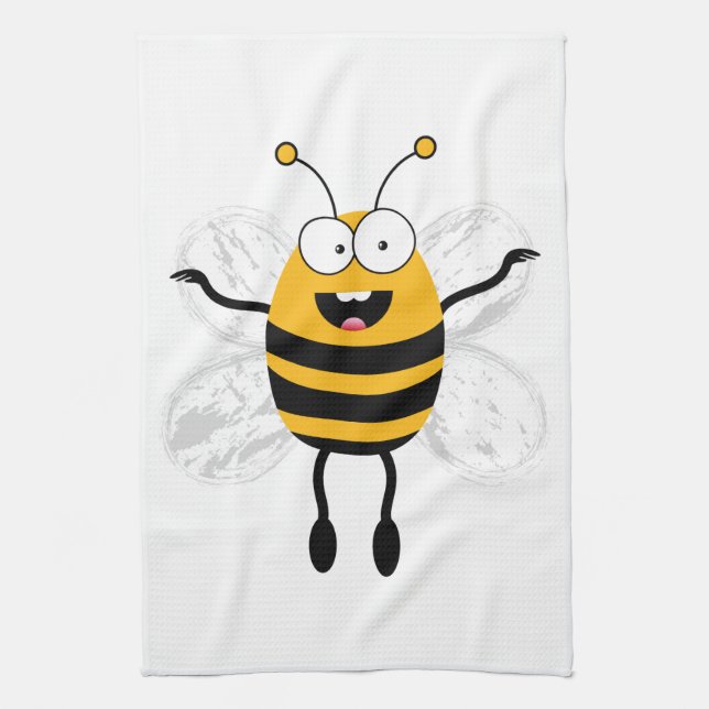 Cartoon Bee Tea Towel (Vertical)