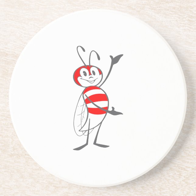 Cartoon Bee Vector Coasters (Front)