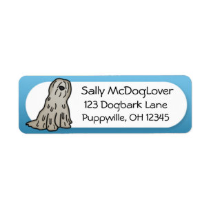 Cartoon Bergamasco Return Address Label