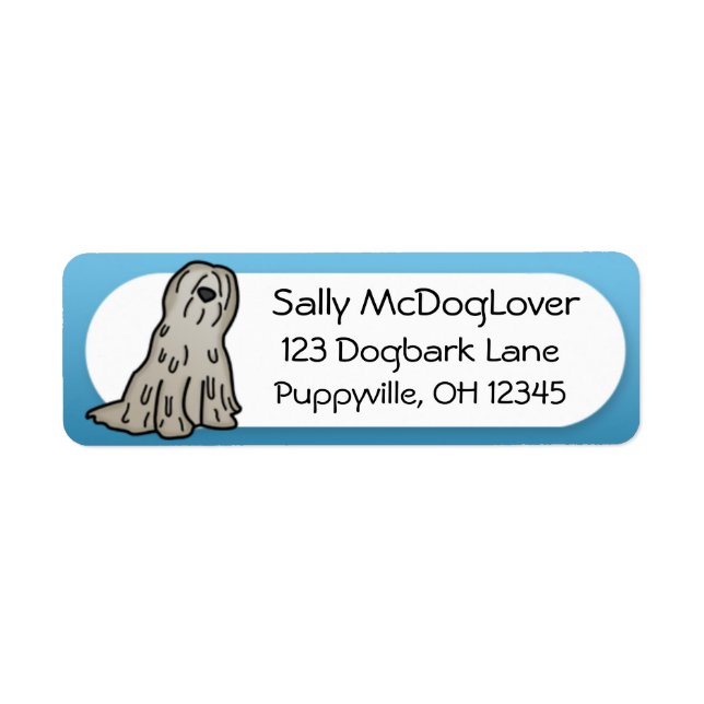 Cartoon Bergamasco Return Address Label (Front)