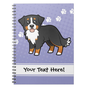 Cartoon Bernese Mountain Dog Notebook