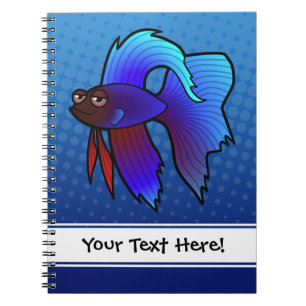 Cartoon Betta Fish / Siamese Fighting Fish Notebook