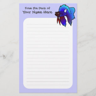Cartoon Betta Fish / Siamese Fighting Fish Stationery