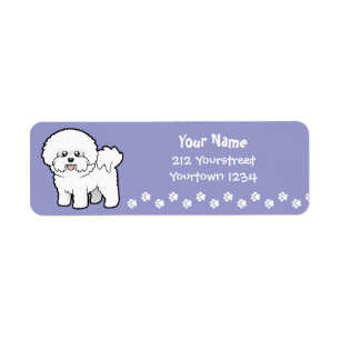 Cartoon Bichon Frise Return Address Label