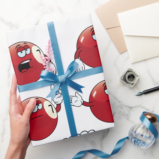 Cartoon Billard Ball Wrapping Paper (Creator Uploaded)