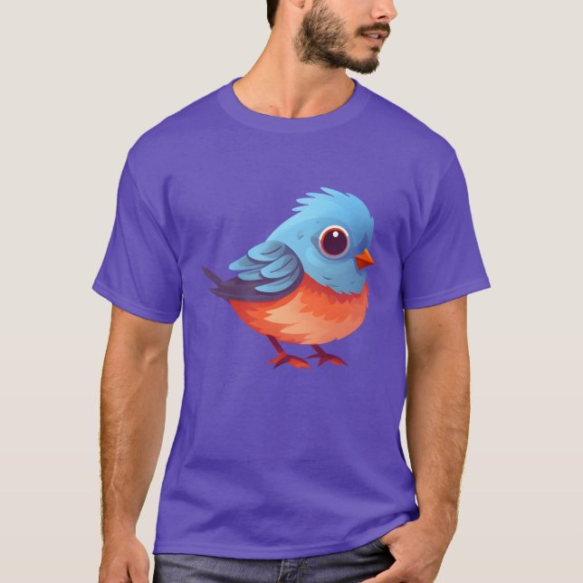 Cartoon Bird Design retro T-Shirt (Front)
