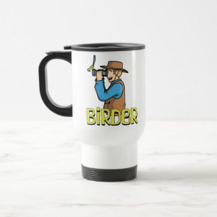 Cartoon Birder Travel Mug