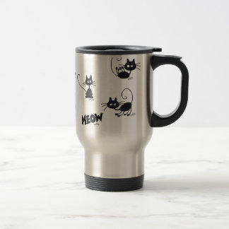 Cartoon Black Cat Travel Mug