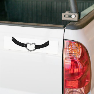 Cartoon Black Choker Necklace Bumper Sticker