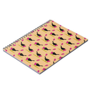 Cartoon Blackbird Eating A Ice Cream Pattern Notebook