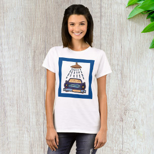 Cartoon Blue Car Wash Vintage Auto Detailing T-Shirt