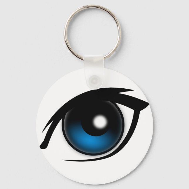 Cartoon blue eye key ring (Front)