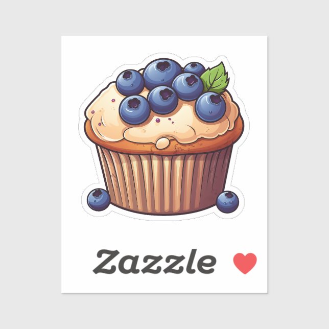 Cartoon blueberry cupcake (Sheet)