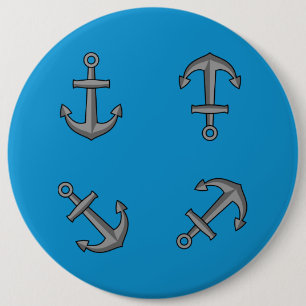 Cartoon Boat Anchor Set 6 Cm Round Badge