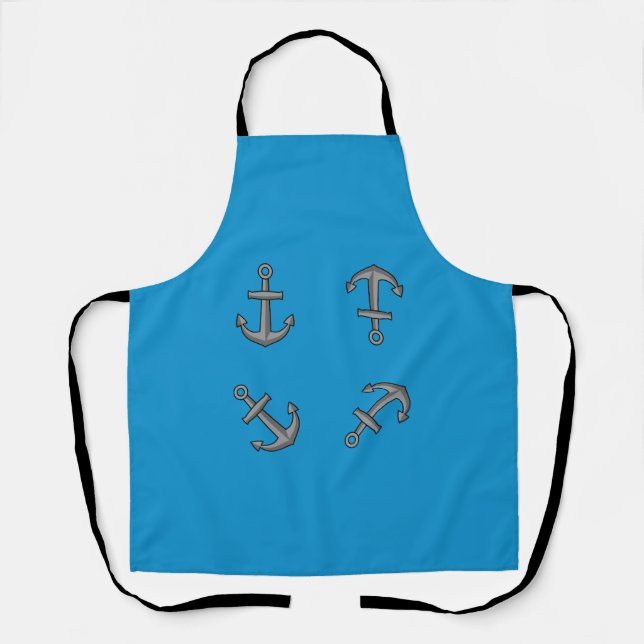 Cartoon Boat Anchor Set Apron (Front)