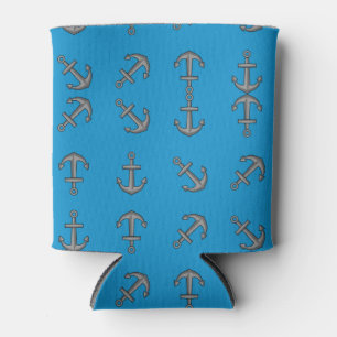 Cartoon Boat Anchor Set Can Cooler