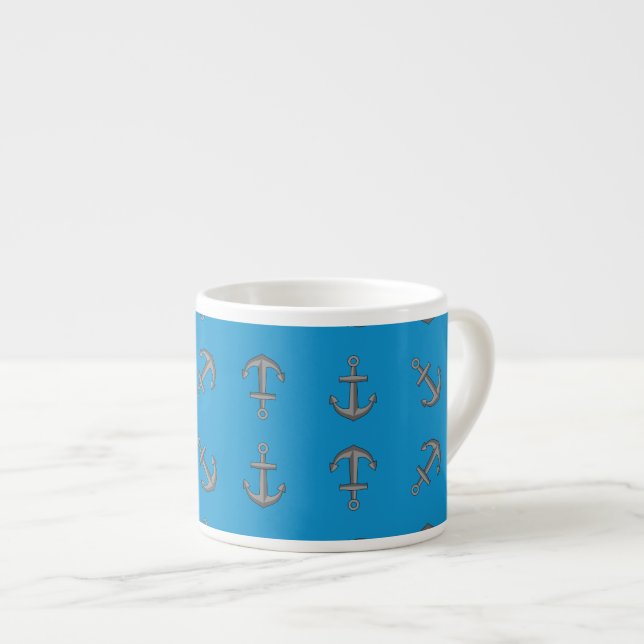 Cartoon Boat Anchor Set Espresso Cup (Front Right)