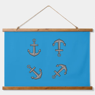 Cartoon Boat Anchor Set Hanging Tapestry