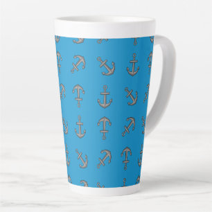 Cartoon Boat Anchor Set Latte Mug