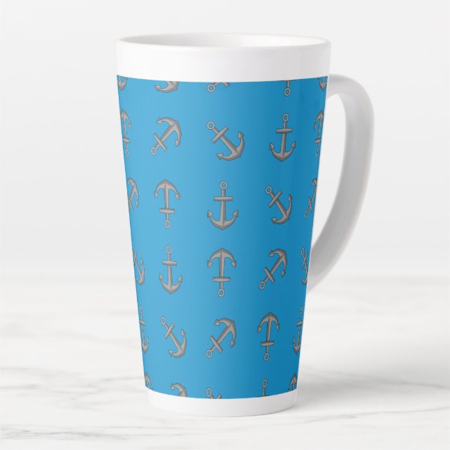 Cartoon Boat Anchor Set Latte Mug (Right Angle)