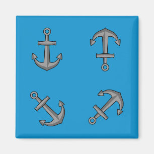 Cartoon Boat Anchor Set Magnet