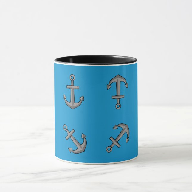 Cartoon Boat Anchor Set Mug (Center)