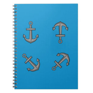 Cartoon Boat Anchor Set Notebook