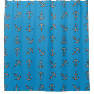 Cartoon Boat Anchor Set Shower Curtain