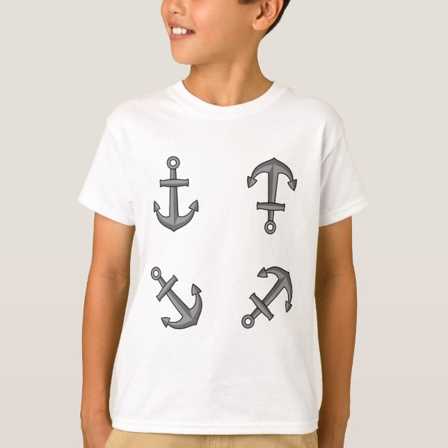 Cartoon Boat Anchor Set T-Shirt (Front)