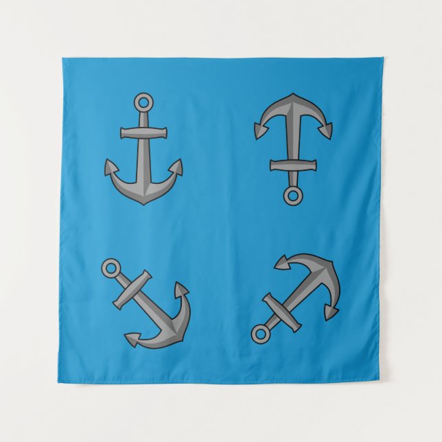 Cartoon Boat Anchor Set Tapestry (Front)