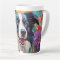 Cartoon Border Collie in a Garden Latte Mug