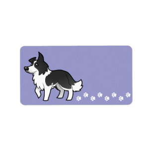 Cartoon Border Collie Label