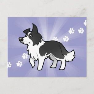 Cartoon Border Collie Postcard