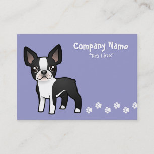 Cartoon Boston Terrier Business Card