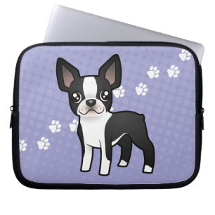 Cartoon Boston Terrier Laptop Sleeve