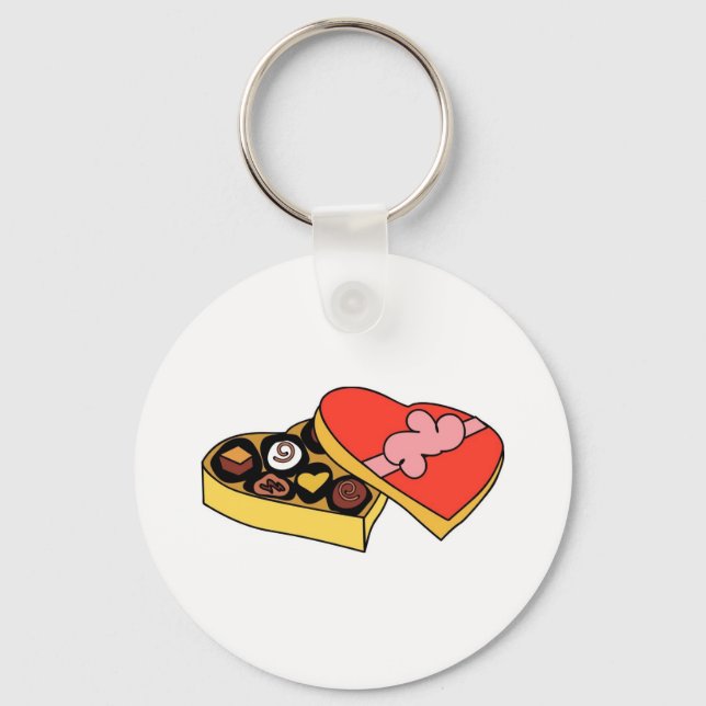 Cartoon Box of Chocolates Key Ring (Front)
