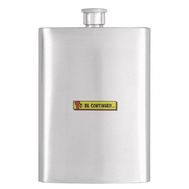 Cartoon box to be continued hip flask (Front)