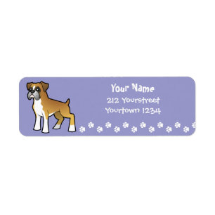 Cartoon Boxer Return Address Label
