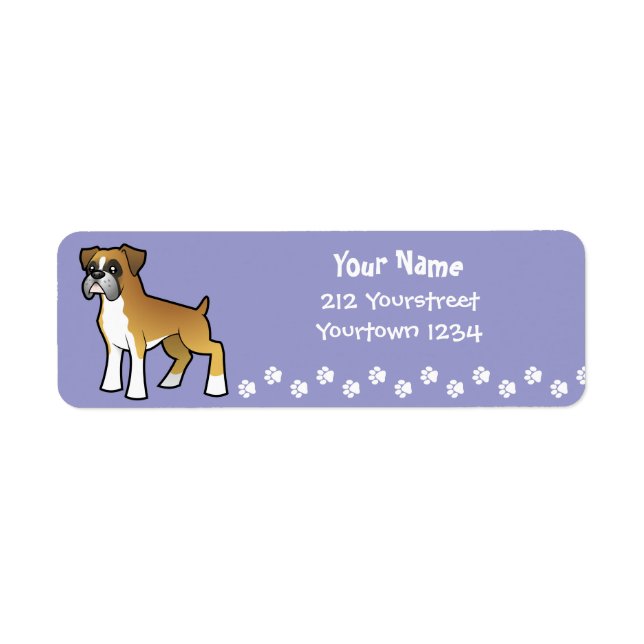 Cartoon Boxer Return Address Label (Front)