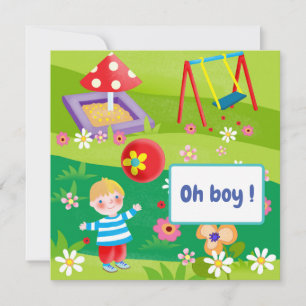 cartoon Boy Baby Shower Invitation