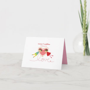 Cartoon Boy Hearts Girl Loopy Love Cute Thank You