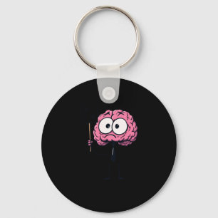 Cartoon Brain Joke Please Use Me Men Women Brain H Key Ring