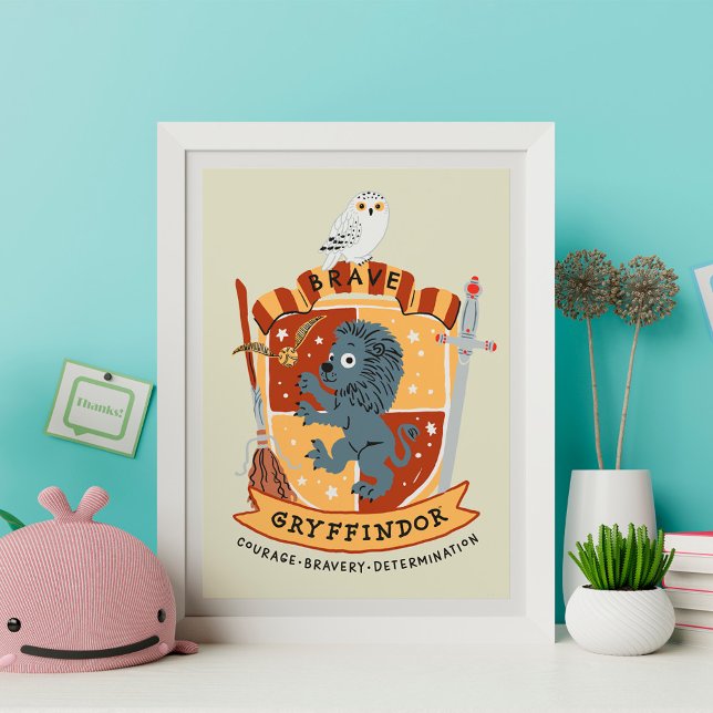 Cartoon Brave Gryffindor Crest Poster (Creator Uploaded)