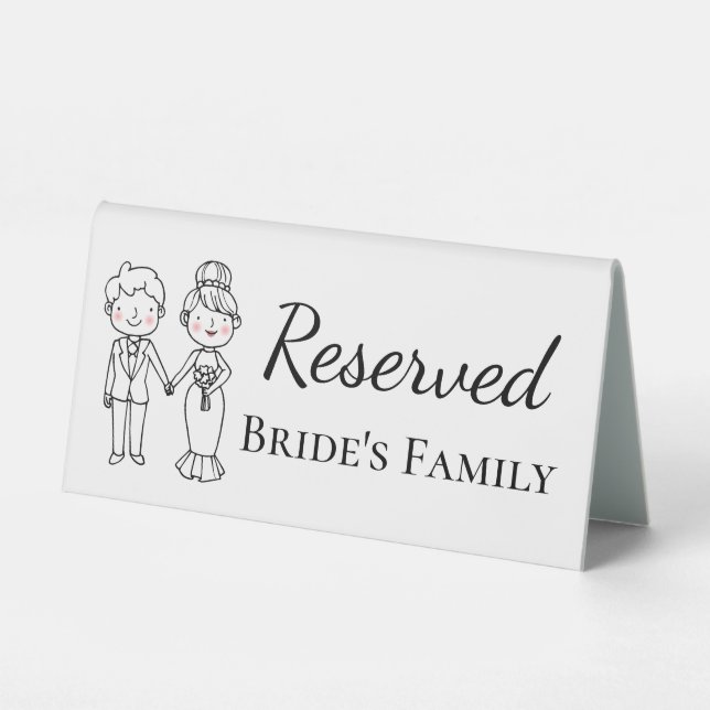 Cartoon Bride Groom Brides Family Reserved Wedding (Front)