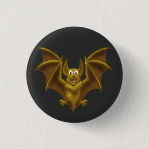 Cartoon Brown Bat 3 Cm Round Badge