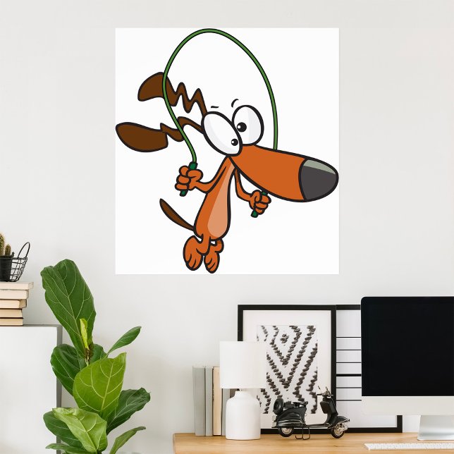 Cartoon Brown Dog Skipping Poster (Creator Uploaded)