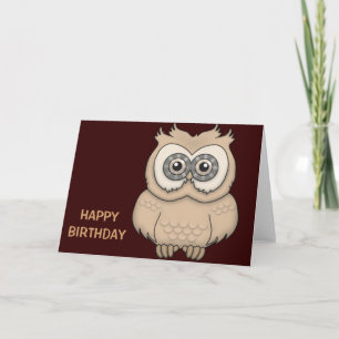 Cartoon Brown Owl Card