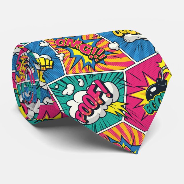 Cartoon Bubbles Neck Tie (Rolled)