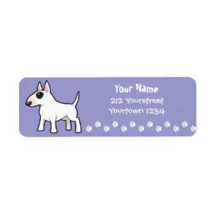 Cartoon Bull Terrier Return Address Label